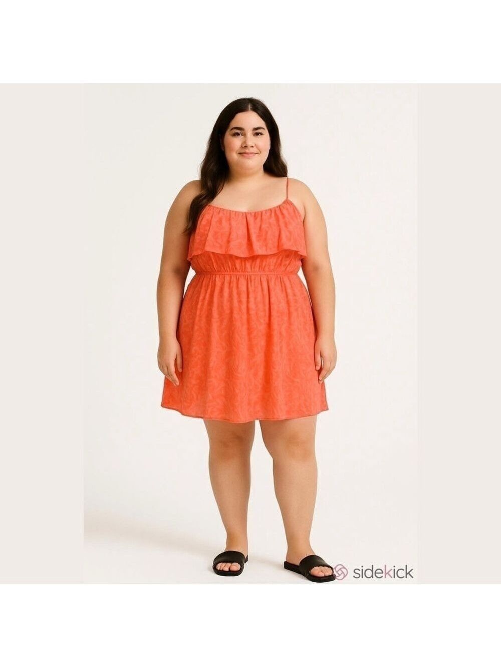 Lilly Pulitzer x Target Collab Jungle Orange Spaghetti Strap Ruffle Mini Dress